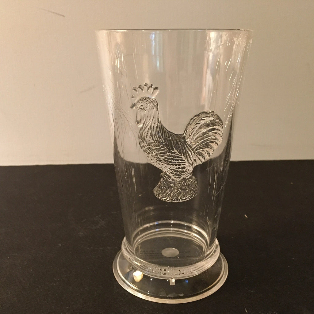 Set of 6 Hard Plastic Rooster Tumblers, Glasses in Coated Wire Caddy, Exc Cond | eBay