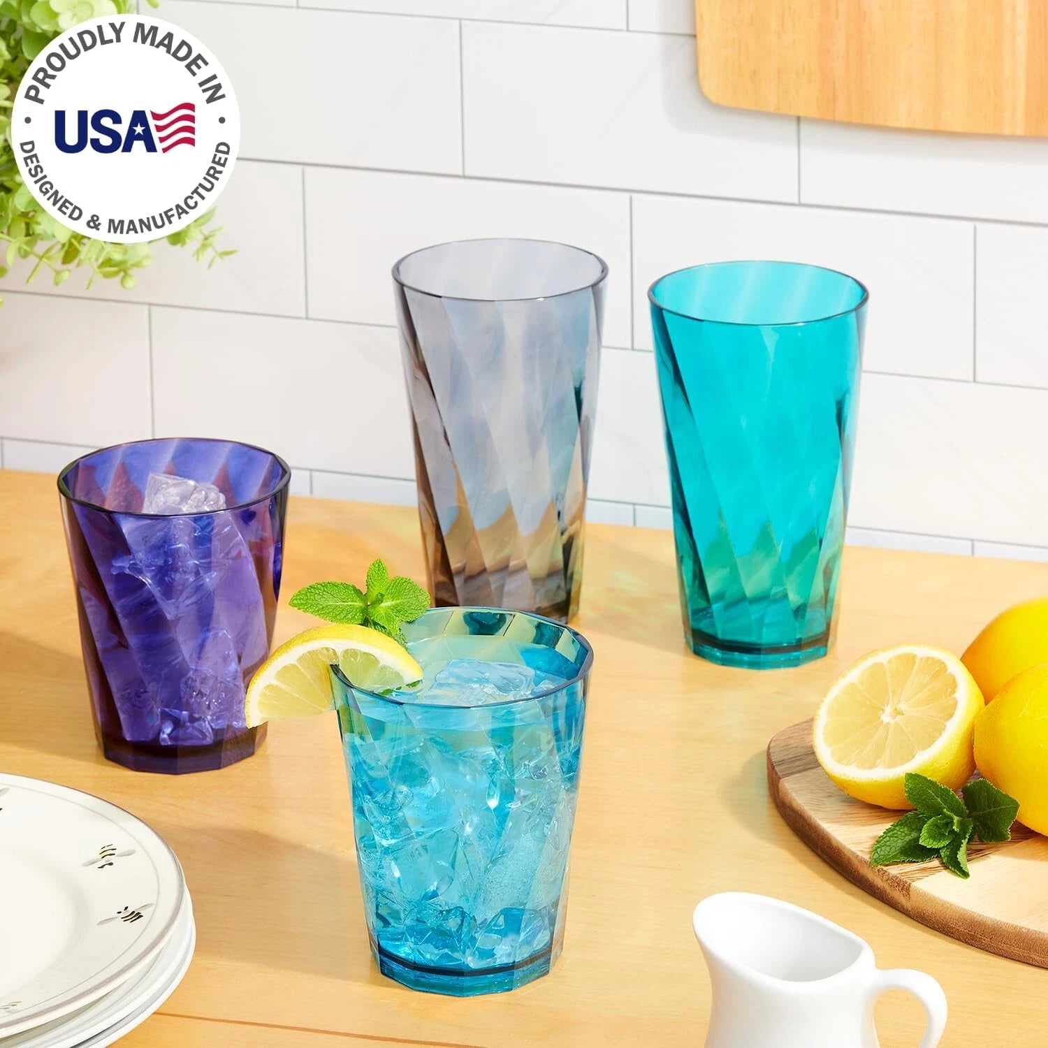 Optix Plastic Reusable Drinking Glasses Set of 16 14oz Rocks & 20oz Water Cup... | eBay