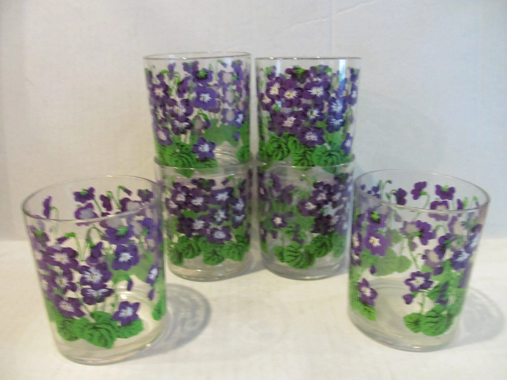 HJ Stotter Acrylic Tumbler Drinking Glasses African Violets set of 6 | eBay