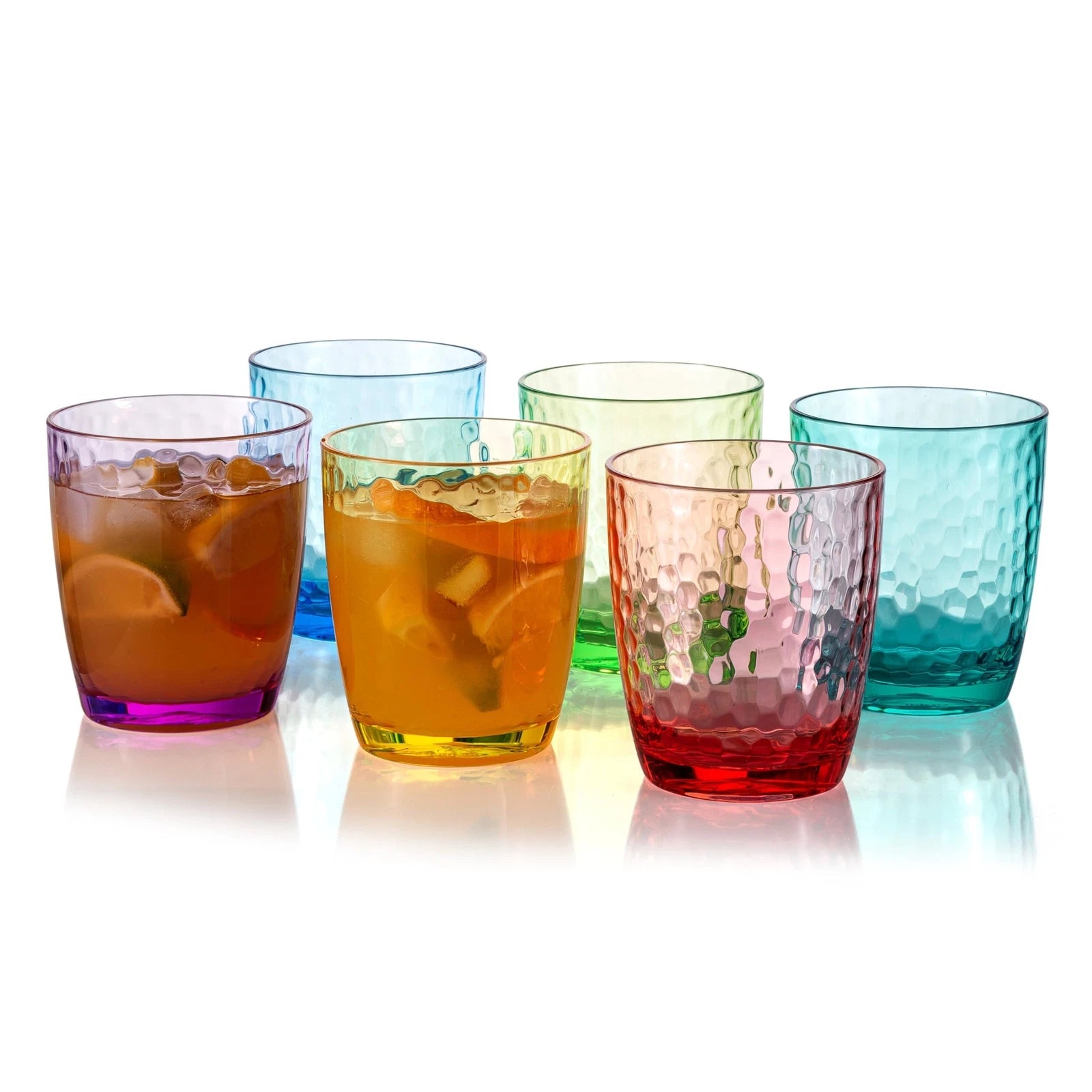 Hammered 15-ounce Plastic Tumbler Acrylic Glasses, set of 6 Multicolor | eBay