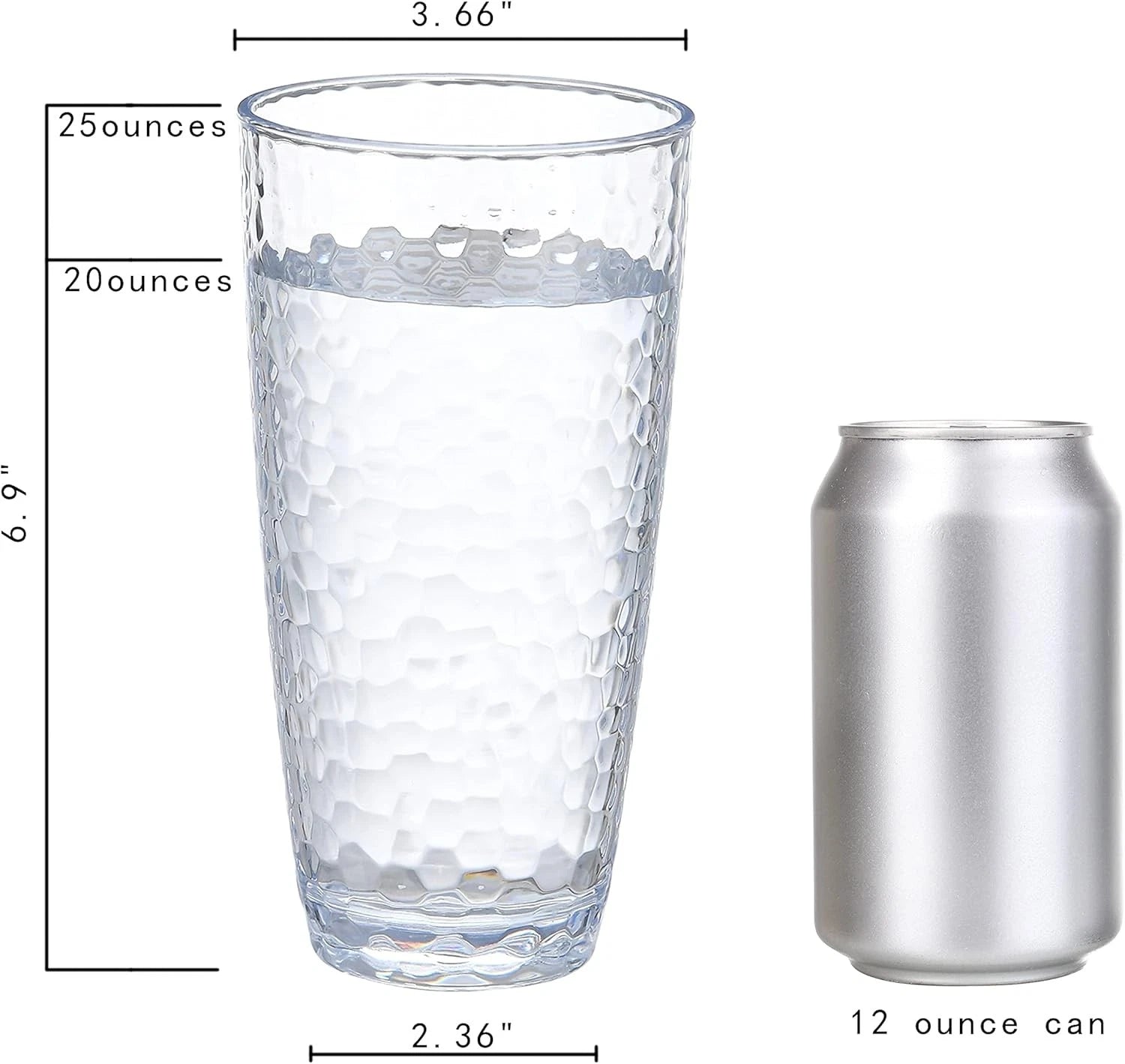 Unbreakable Plastic Tumbler Cups, Set of 6, Large (Pack 6), Clear | eBay