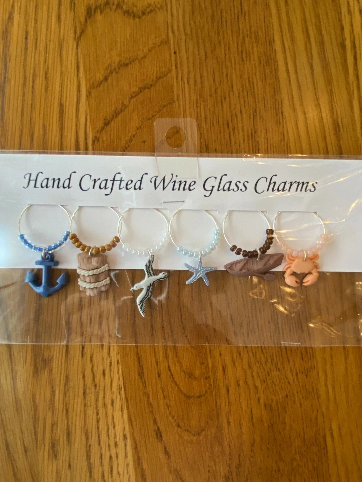 " NAUTICAL''/BEACH SET OF 6 Hand Crafted wine glass drink markers | eBay