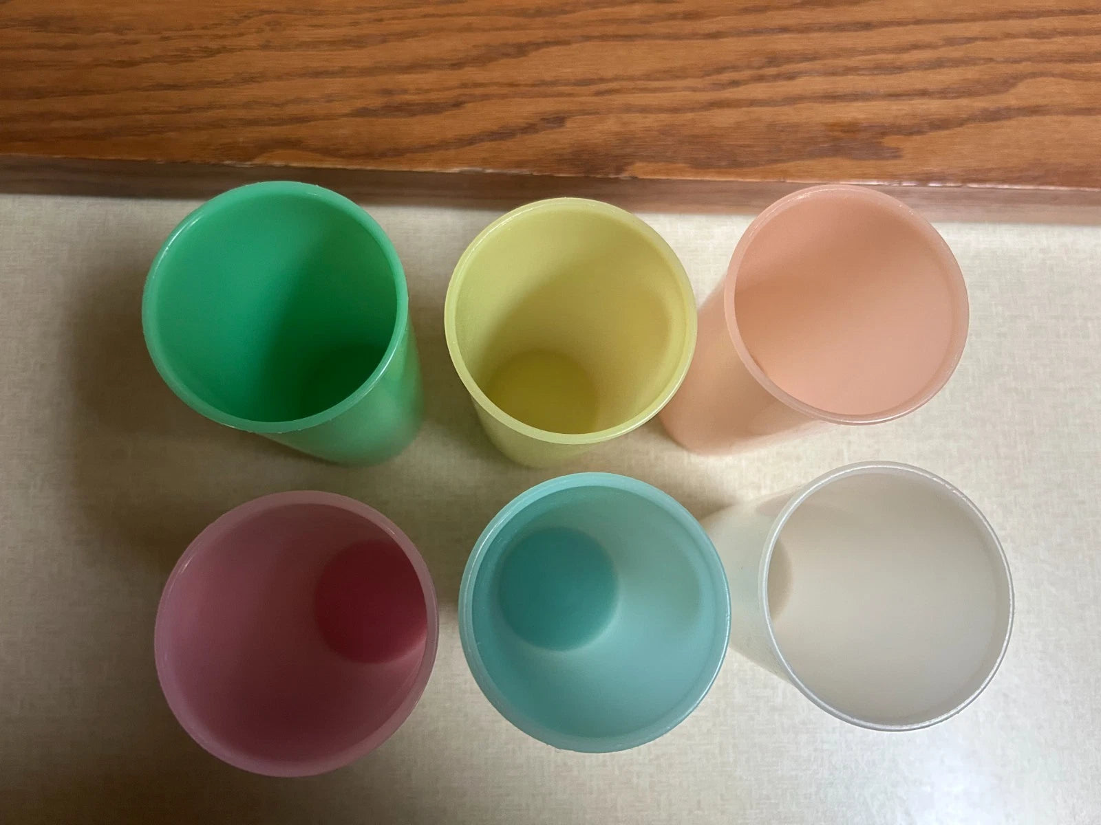 VTG TUPPERWARE TUMBLERS, DRINKING GLASSES SET OF 6 W/ LIDS 12 OZ. PASTEL #115 | eBay