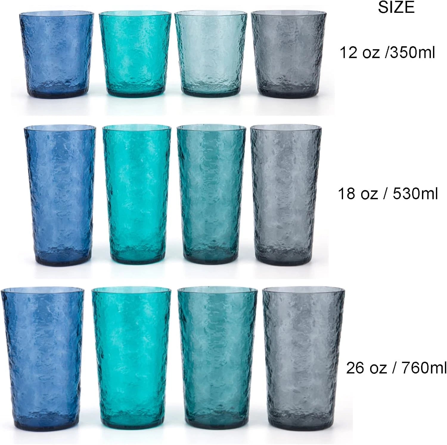 KX-WARE 18-Ounce Acrylic Highball Glasses Plastic Tumbler, Set of 6 Smoke Gray | eBay