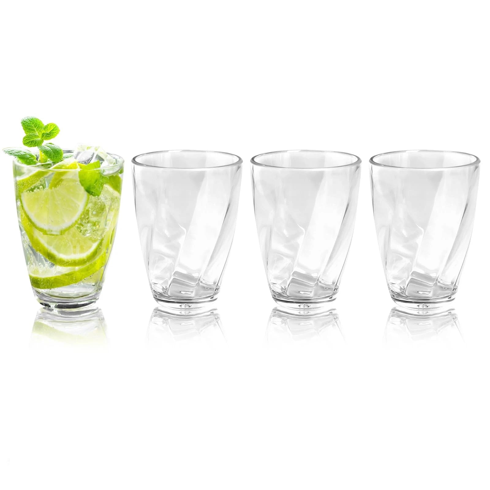 12-ounce Plastic Water Tumblers | Set of 4 Transparent Unbreakable Drinking G... | eBay