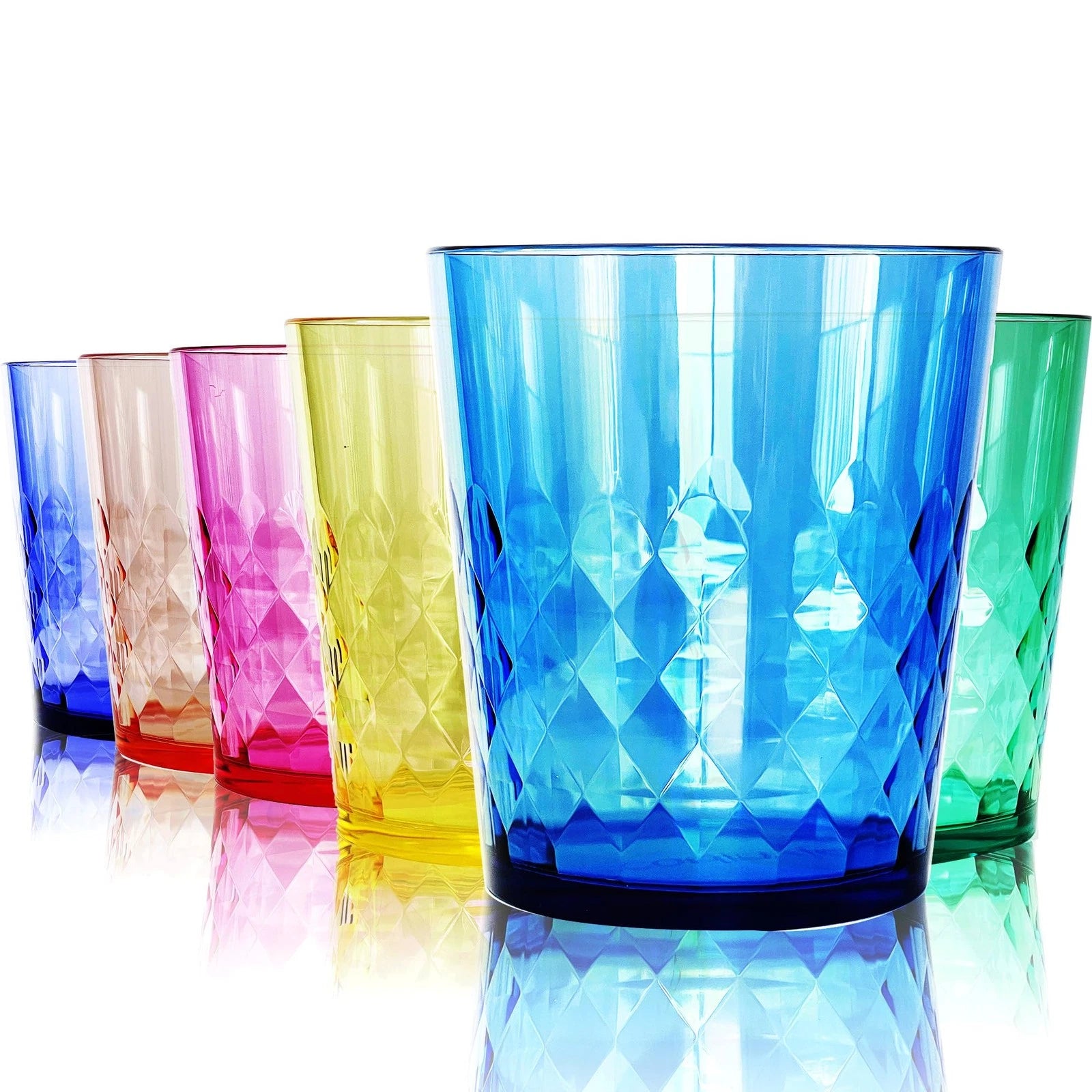13 oz Unbreakable Acrylic Tumblers, Shatterproof & BPA-Free, Set of 6, Colorful | eBay
