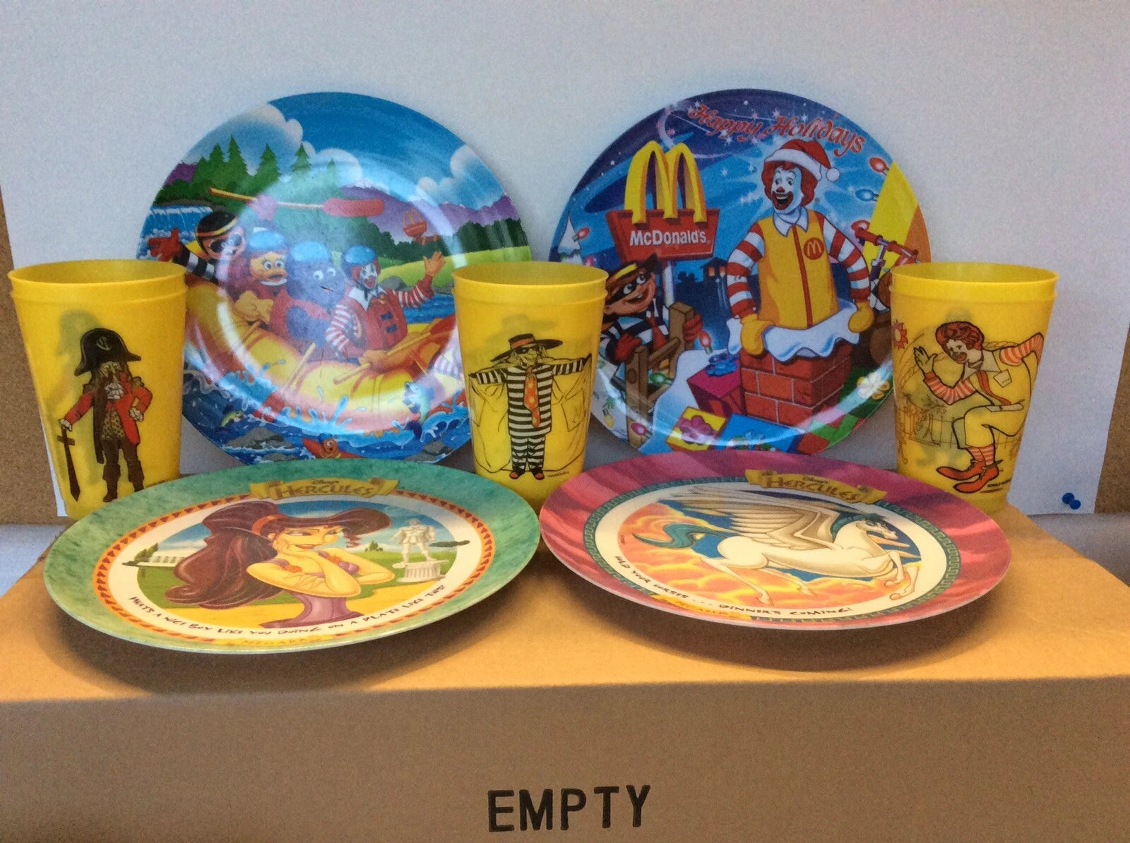 McDonald's Plastic Mealtime Plates Set Of 4 Plus 6 Plastic Drinking Glasses 1978 | eBay