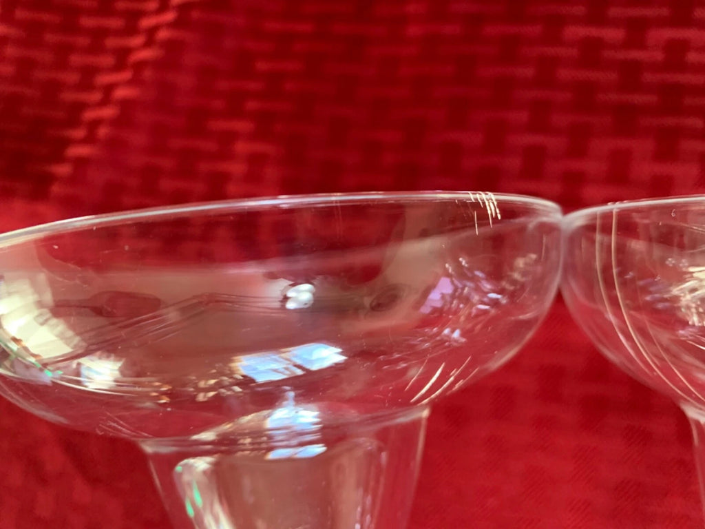 Set Of 6 Heavy Clear Plastic Margarita Glasses | eBay