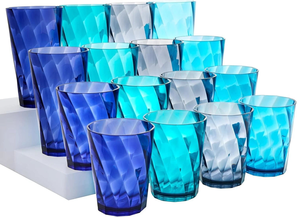 Optix Plastic Reusable Drinking Glasses Set of 16 14oz Rocks & 20oz Water Cup... | eBay