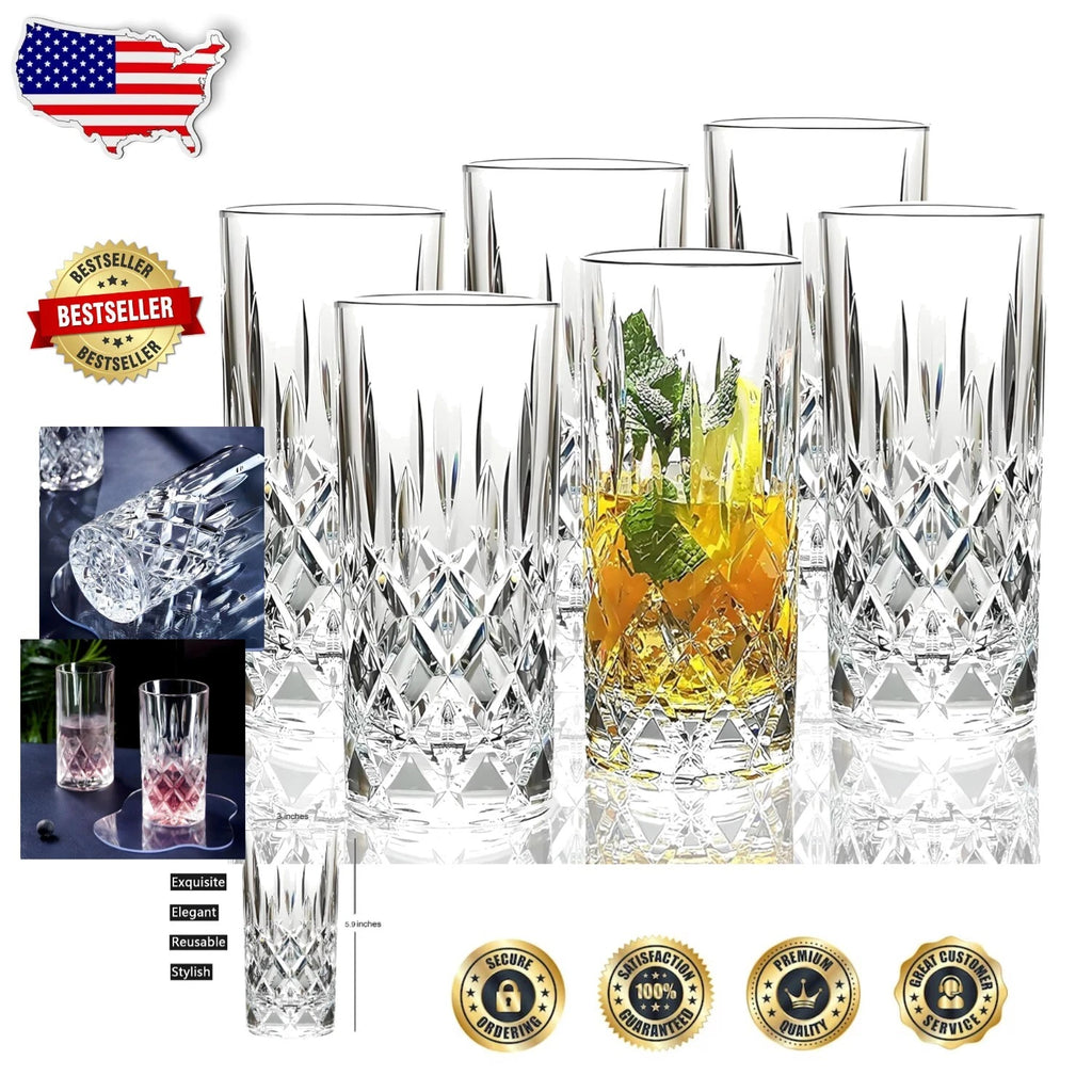 Reusable and Elegant Acrylic Glasses - 6 Count Unbreakable Drinkware Set | eBay