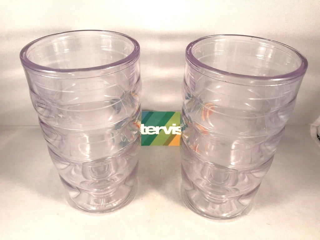 Tervis Tumbler Wavy Clear Drinking Plastic Beverage Cup 10 oz Lot of 2 | eBay