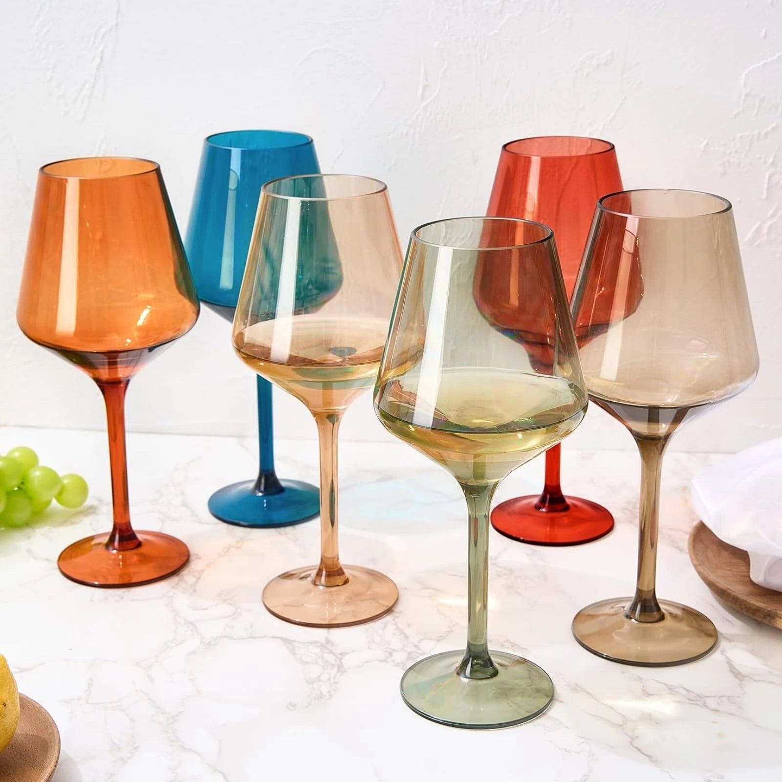 European Style Plastic Crystal, Stemmed Wine Glasses | Set of 6 | Acrylic Tri... | eBay