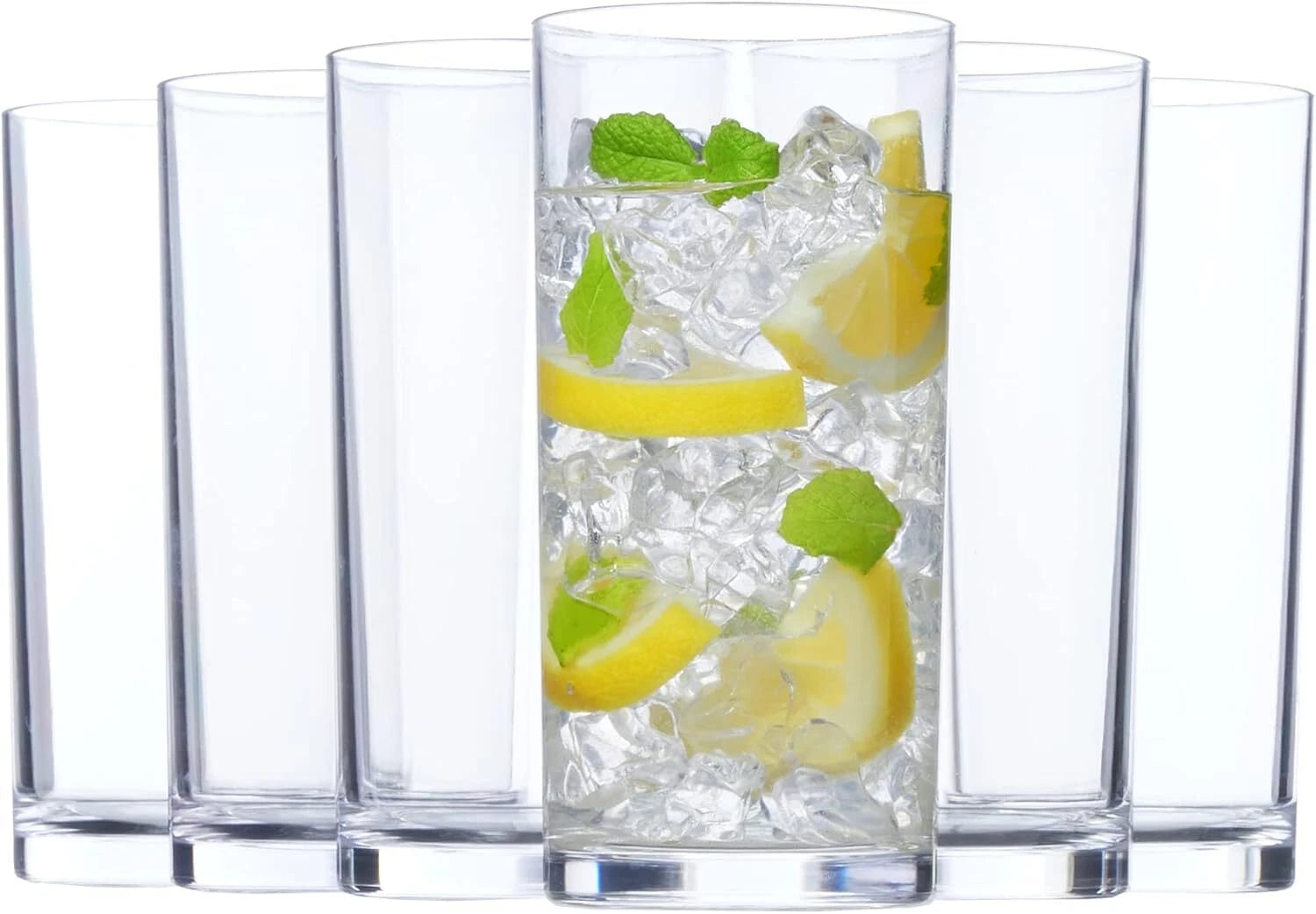 Clear Plastic Reusable Drinking Cups (Set of 6) 16 oz Cup | eBay