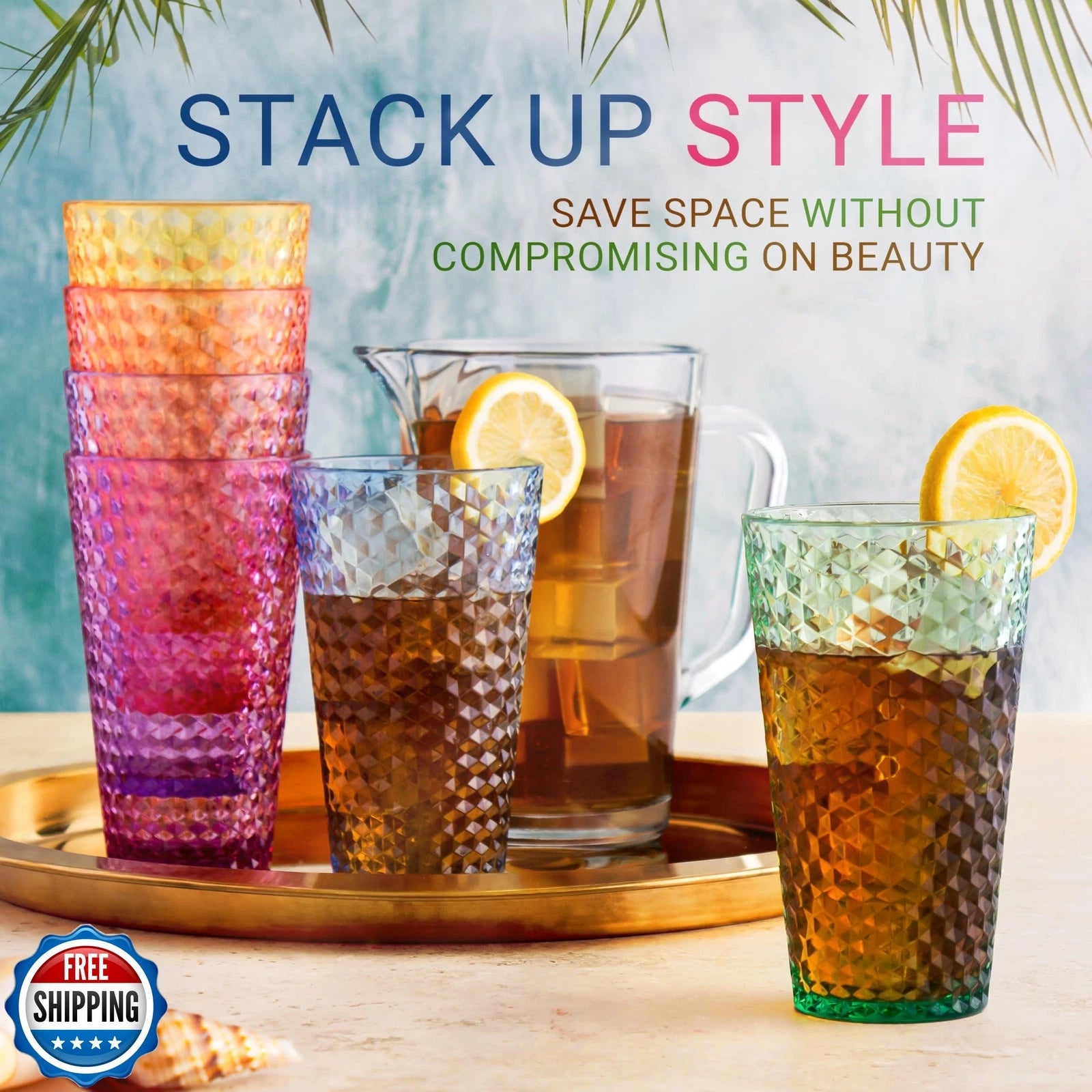 Bravario Laguna Plastic Drinking Glasses, Premium Quality Durable BPA-Free Wa | eBay
