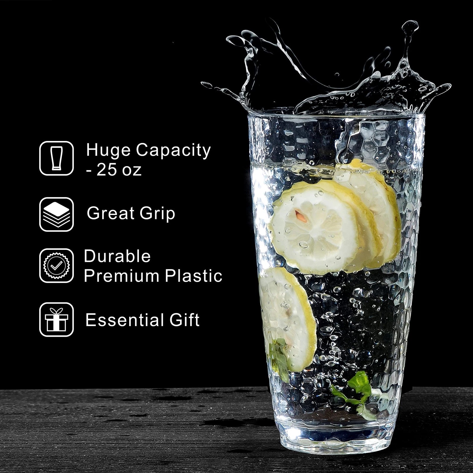 Unbreakable Plastic Tumbler Cups, Set of 6, Large Water Tumbler Set, 25 oz | eBay