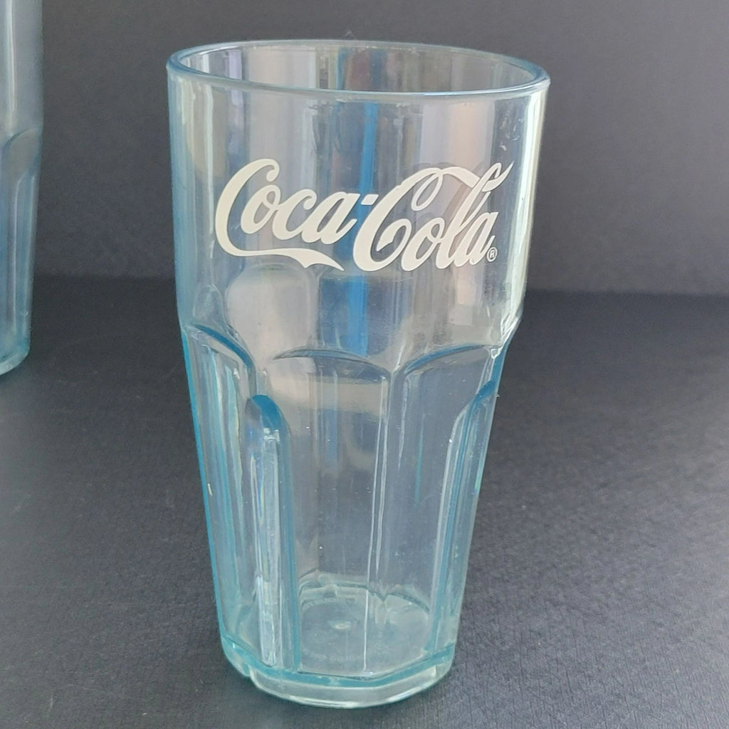 Coke Coca-Cola Plastic Commercial Tumbler Set of 4 Clear with Blue Tint 16oz | eBay