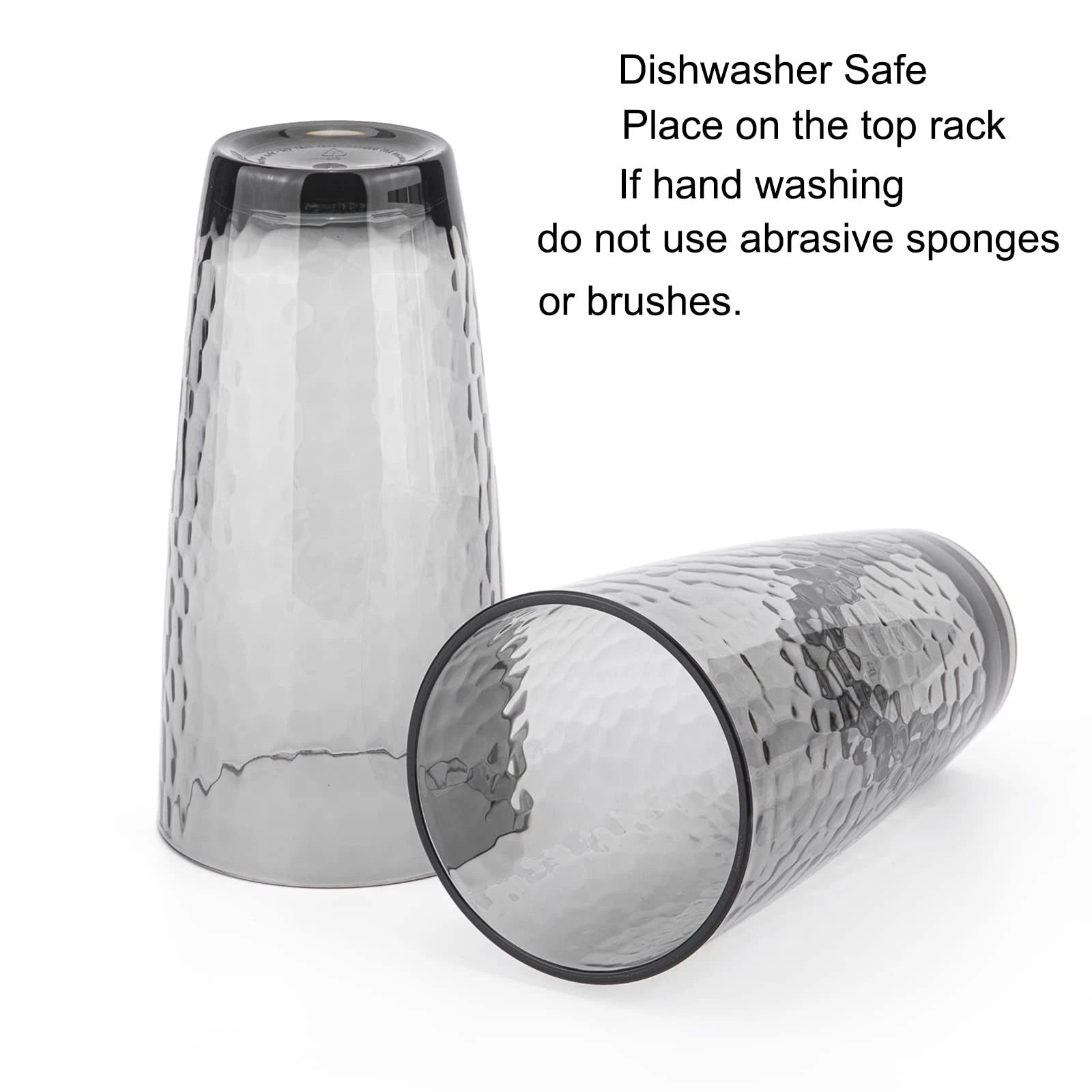 Hammered 26-ounce Plastic Tumbler Acrylic Glasses, set of 6 Smoke Grey | eBay