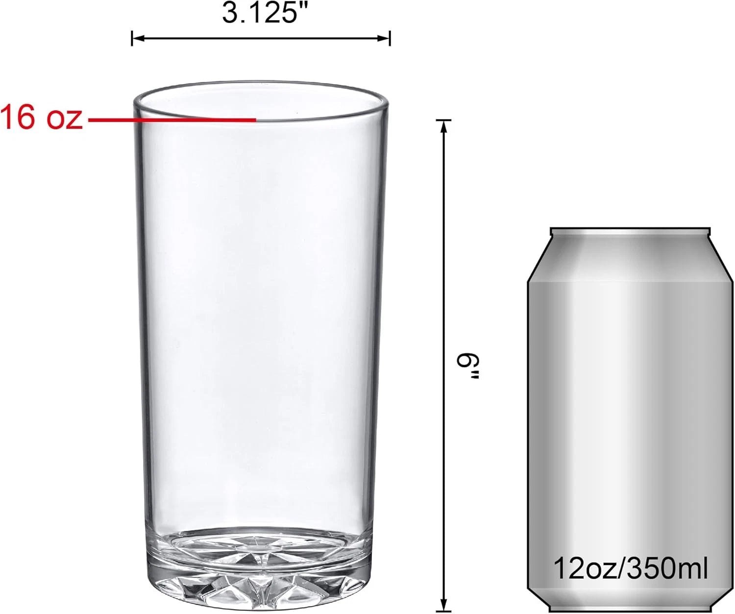 16 oz Plastic Cups (Set of 6), Drinking Cups, Reusable Cups | eBay