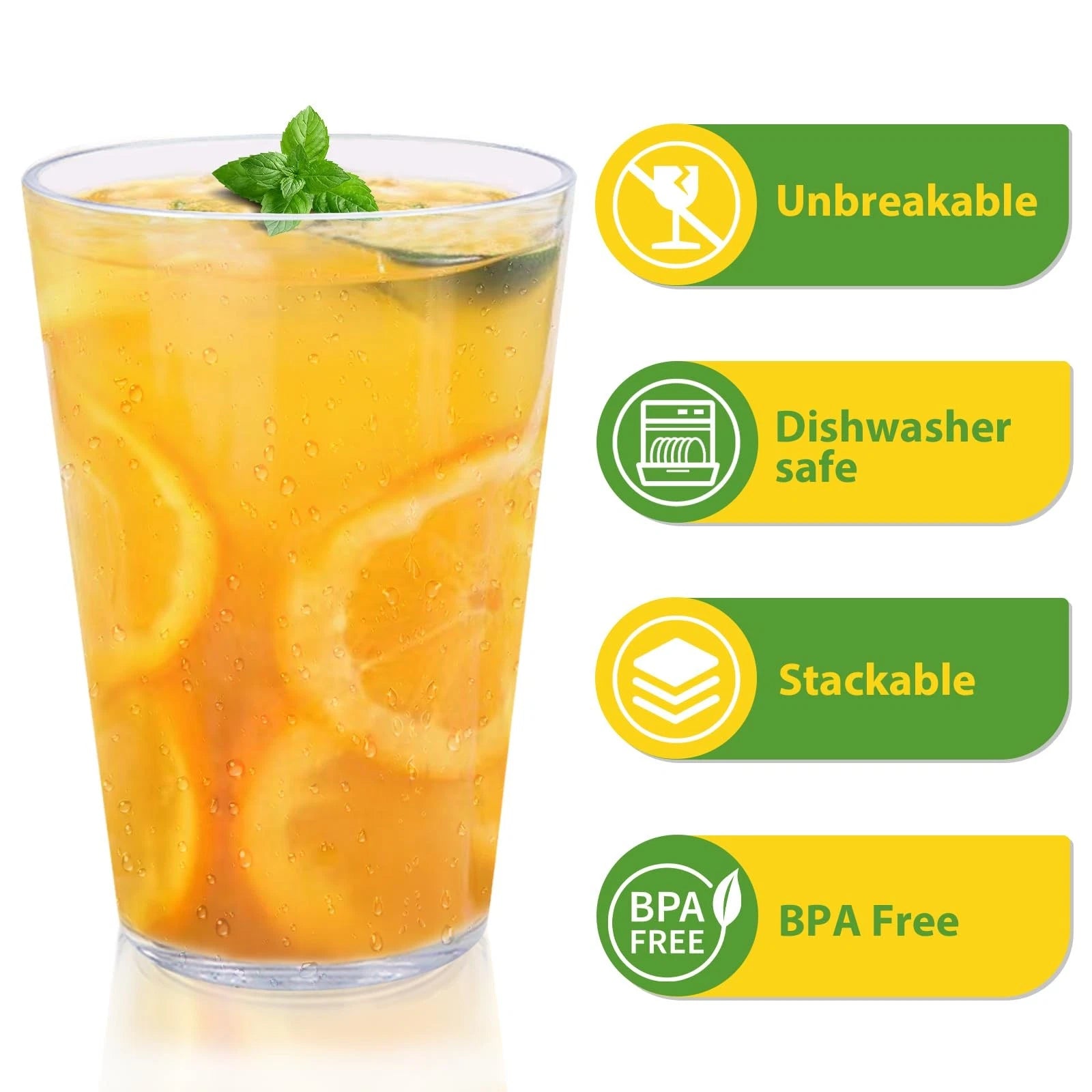 32 OZ Large Plastic Cups Reusable，Shatterproof Drinking Glasses, Stackable Gl... | eBay