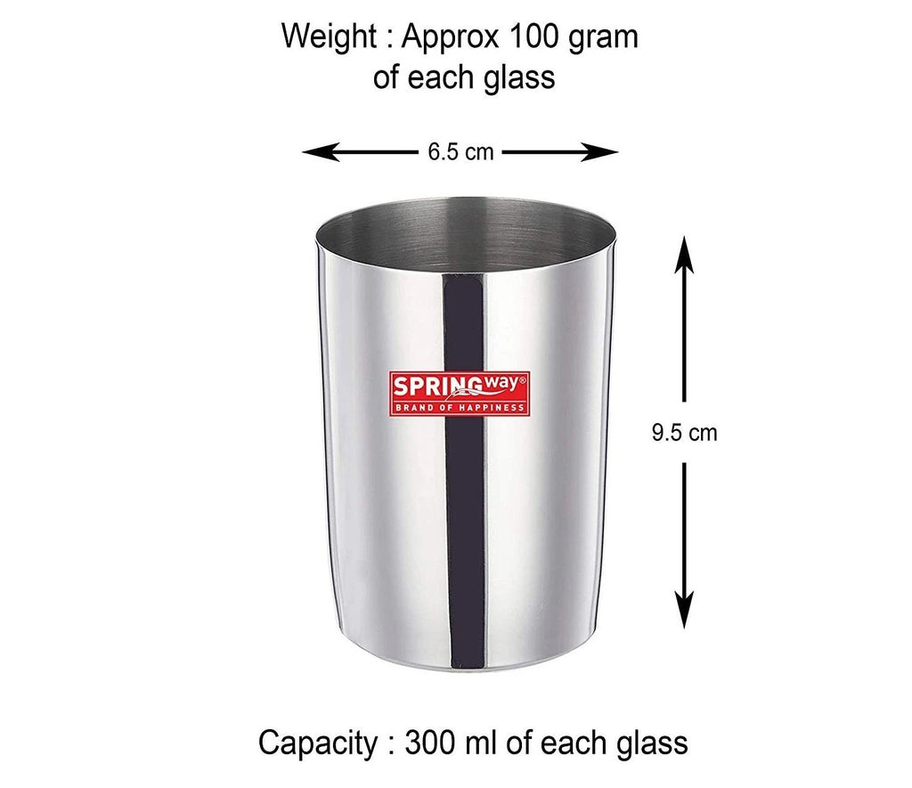 Stainless Steel Drinking Glass 300 ml (Set of 6) | eBay