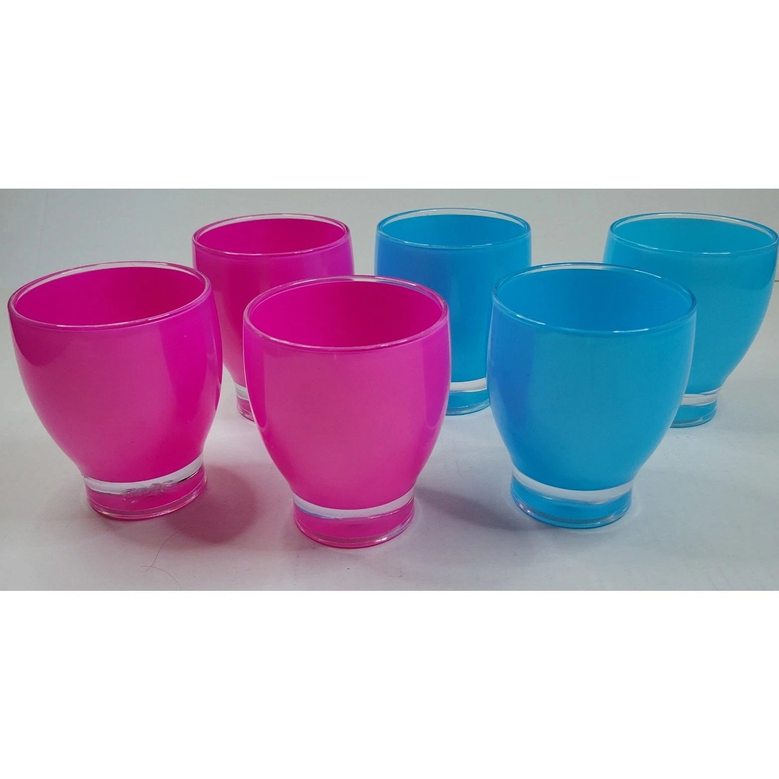 Set of 6 Acrylic Luster Pink & Blue 12 oz. Tulip Shaped Tumber Drinking Glasses | eBay
