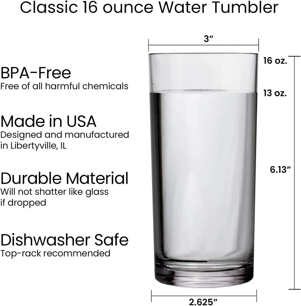Clear Plastic Reusable Drinking Cups (Set of 6) 16 oz Cup | eBay