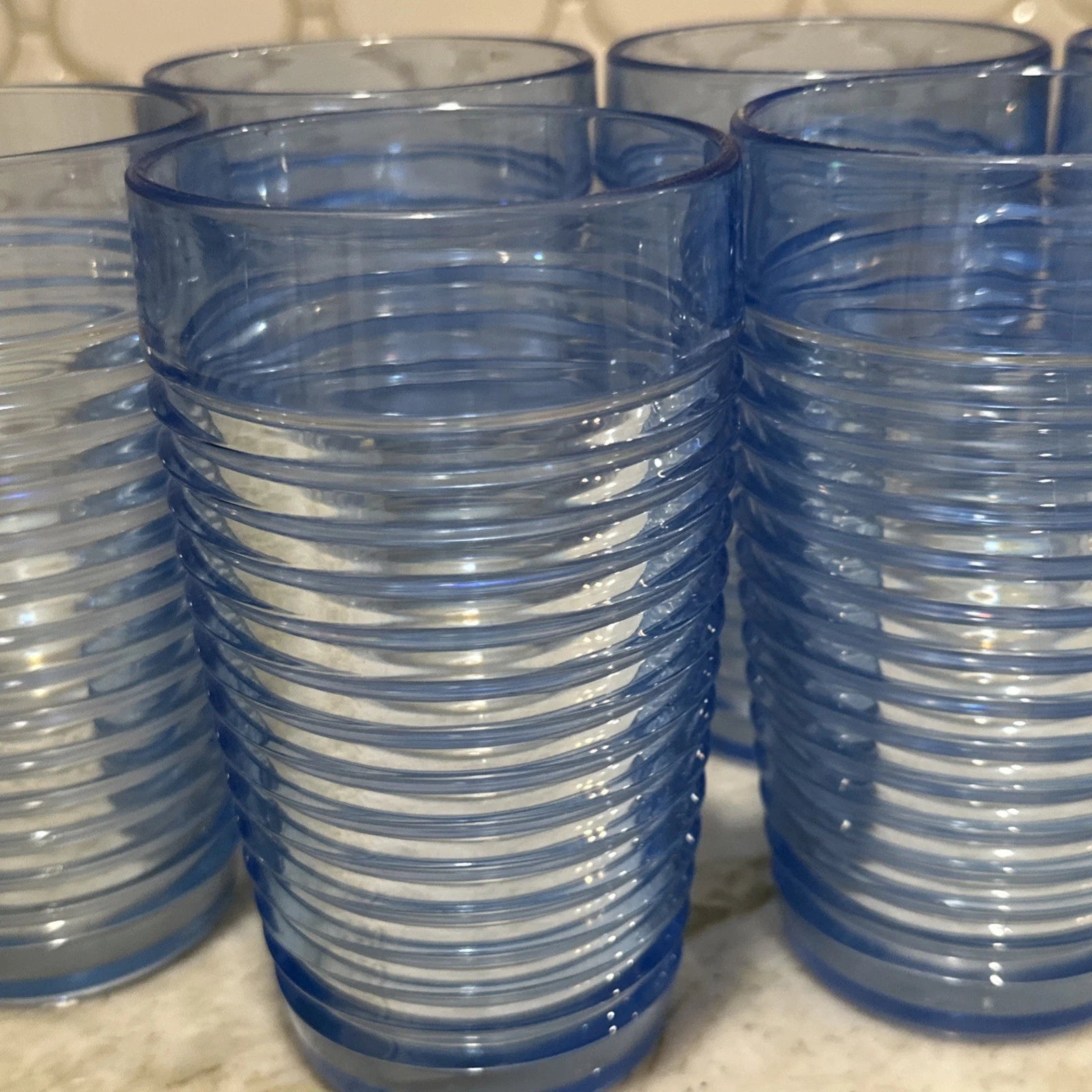 Set Of 6 Vintage Majestic Beehive Ribbed Plastic Tumblers Blue 90s - Made In USA | eBay
