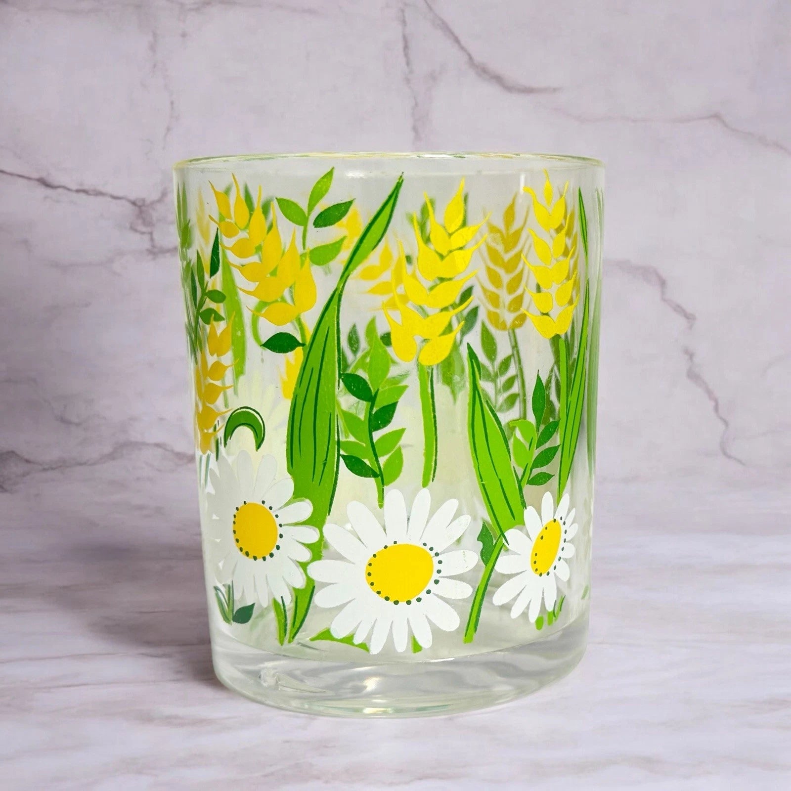 Stotter Vintage Glasses Double Old Fashioned White Daisy Acrylic 1960s -Set of 6 | eBay