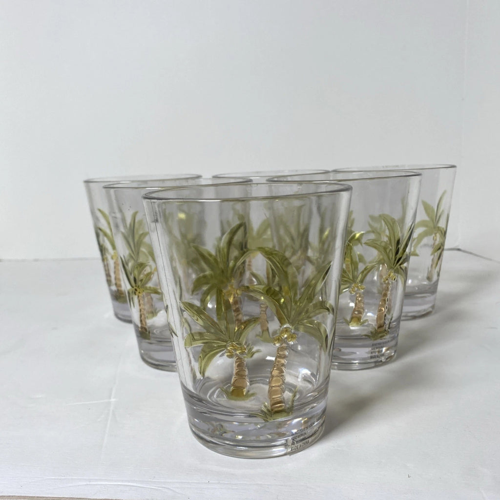 Acrylic Tumbler Palm Tree Design 15 oz. Set of 6 Clear/Palm Tree Design | eBay