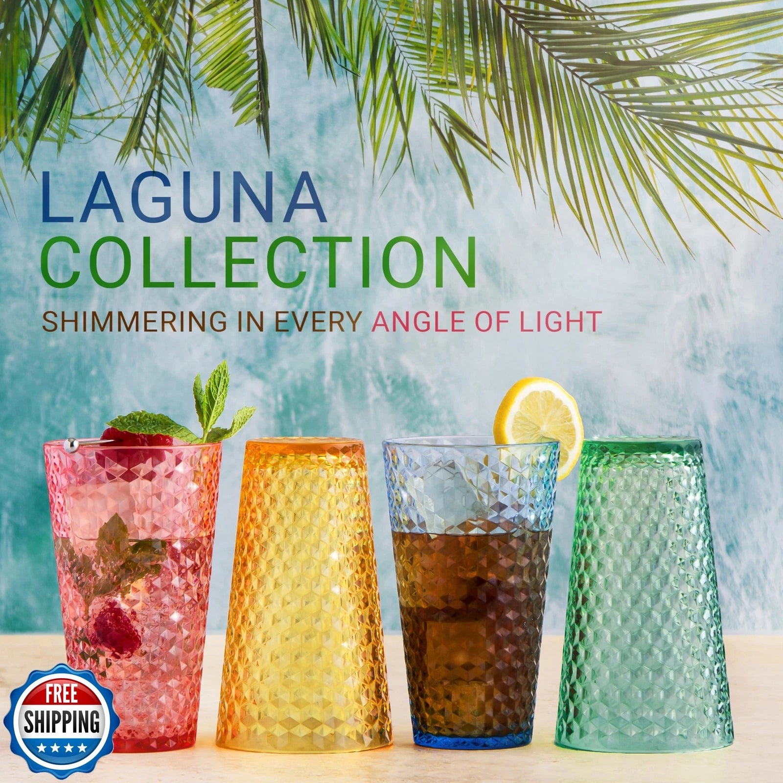 Bravario Laguna Plastic Drinking Glasses, Premium Quality Durable BPA-Free Wa | eBay