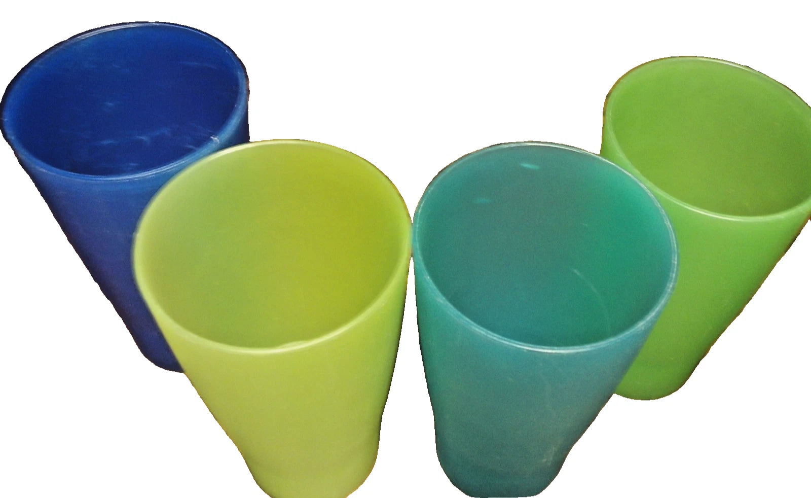 4pc Large Plastic Tumblers-Green-Blue-Teal-Shatterproof Drink Glasses READ 187 | eBay