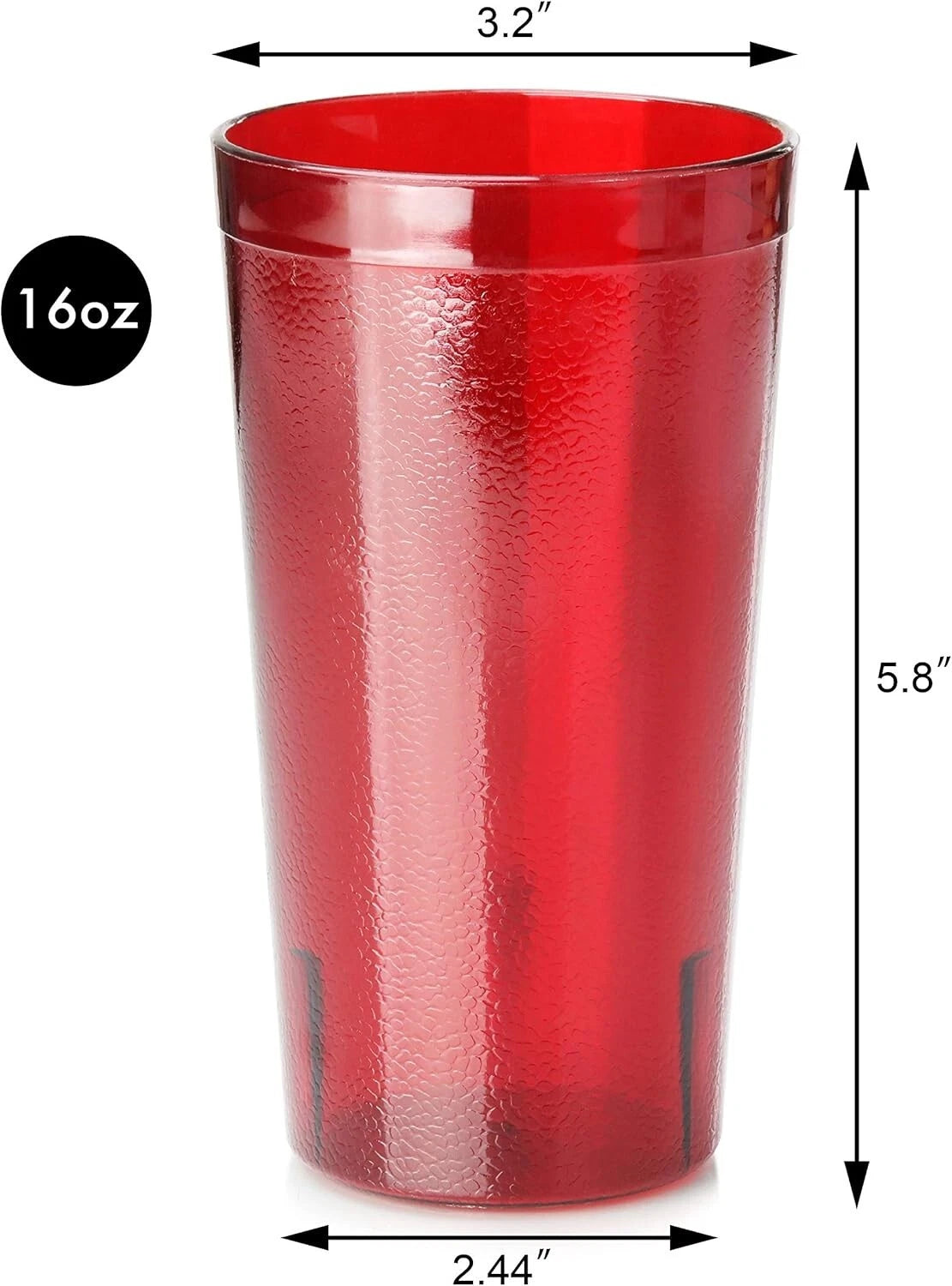 Red Restaurant-Grade Beverage Tumblers Set of 12 16 oz Durable Plastic | eBay
