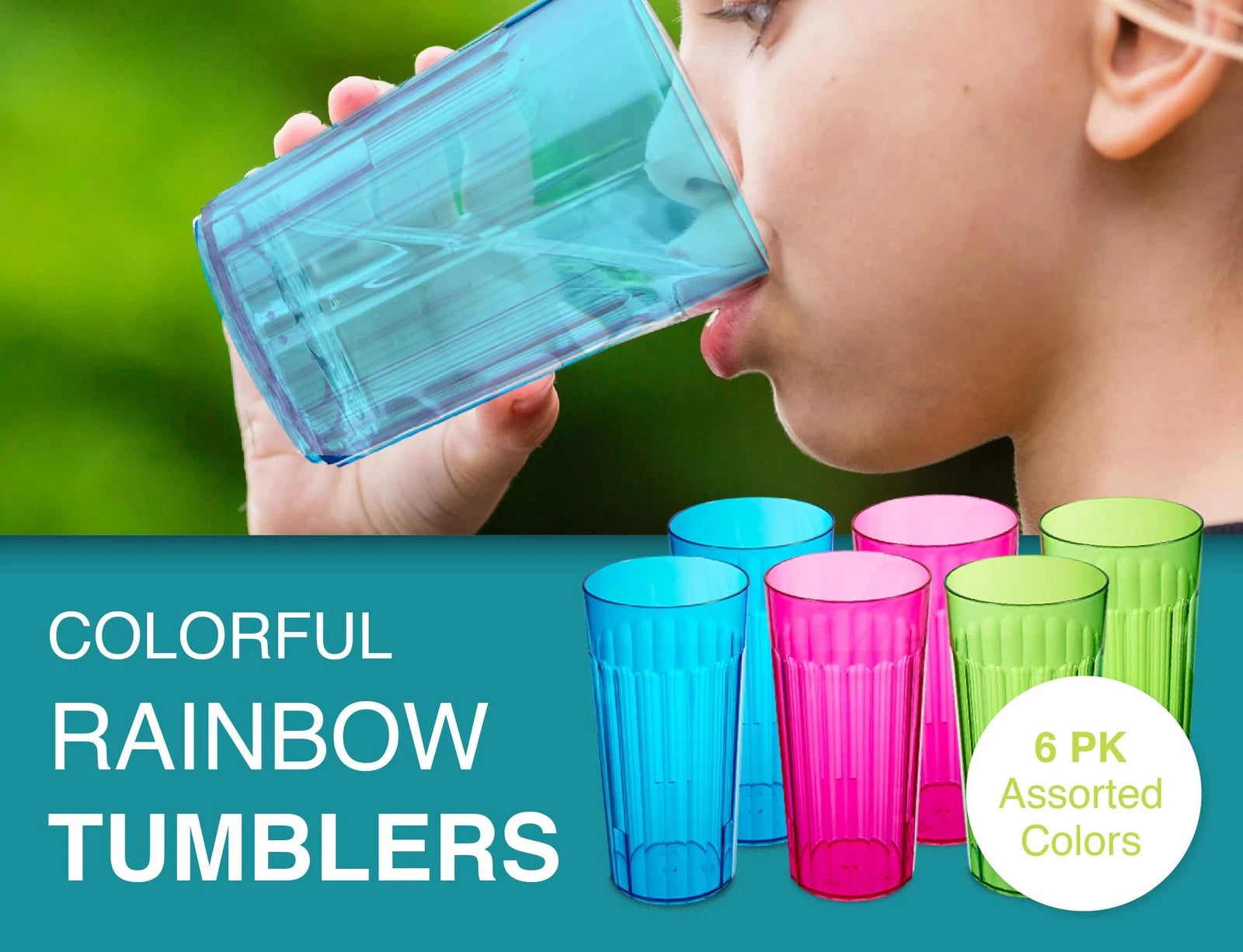 30oz Rainbow Plastic Tumblers, Set of 6 - Made in the USA, BPA Free - Break-R... | eBay