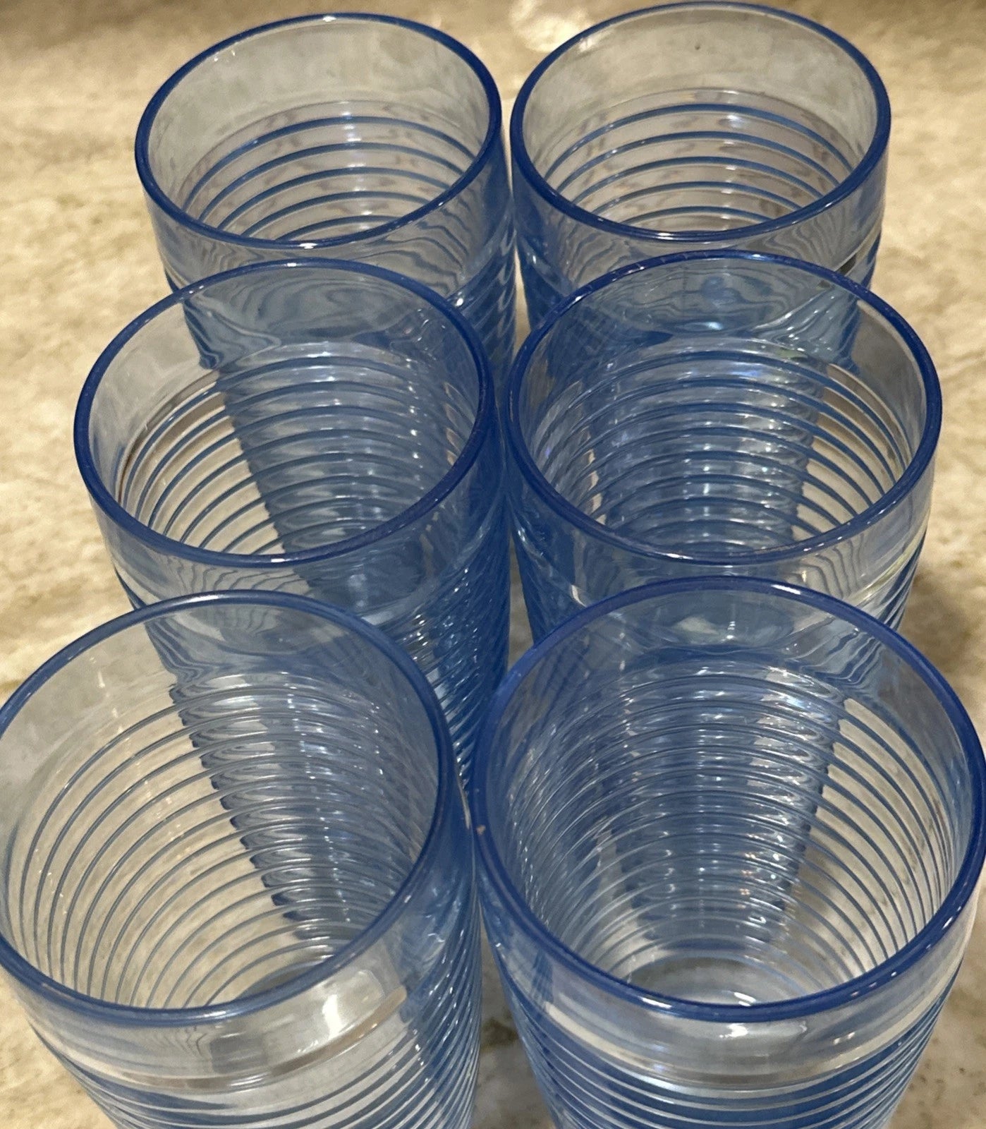 Set Of 6 Vintage Majestic Beehive Ribbed Plastic Tumblers Blue 90s - Made In USA | eBay