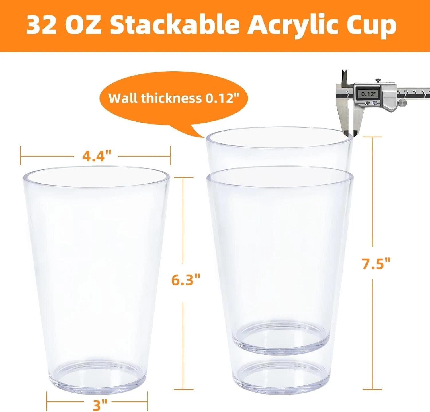 32Oz 6Pcs Plastic Tumbler Drinking Glasses Unbreakable Dishwasher Safe BPA Free | eBay