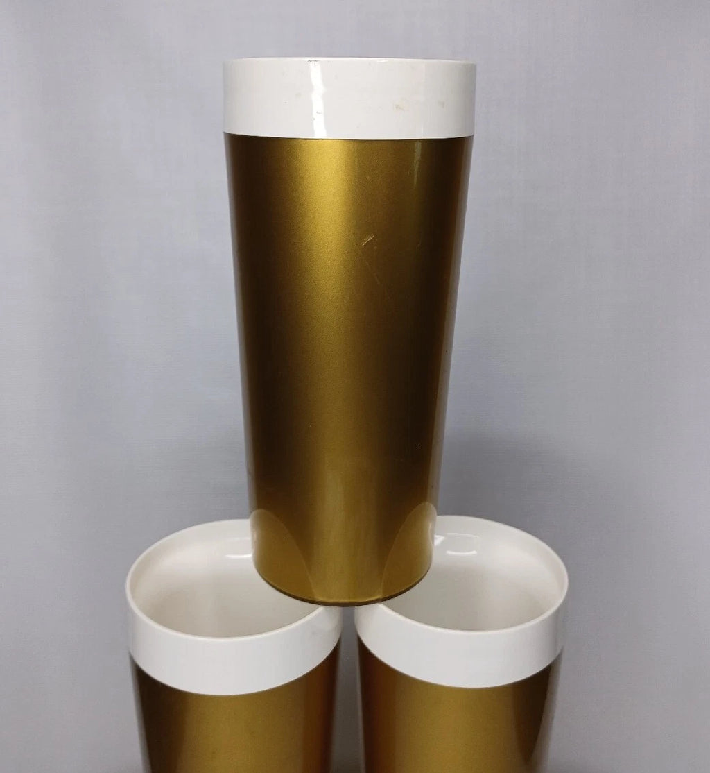 Set Of 6 Gold Plastic Tumblers Drinking Cups Made In USA | eBay