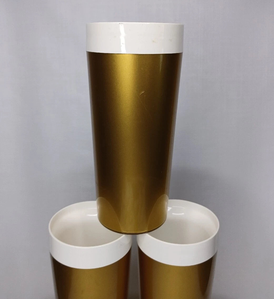 Set Of 6 Gold Plastic Tumblers Drinking Cups Made In USA | eBay