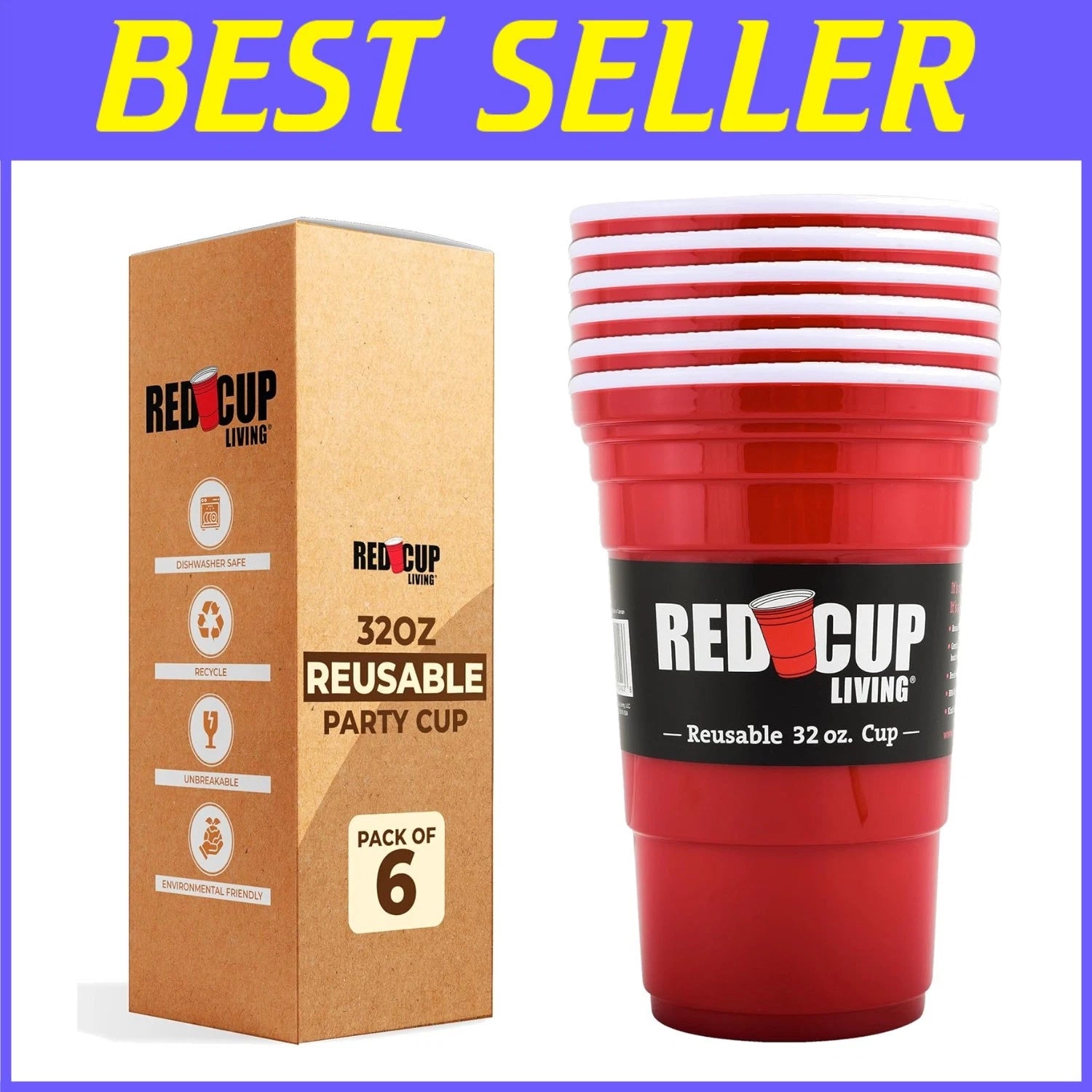 Elegant 32 Oz Insulated Tumbler Set of 6 - Unbreakable Red Cups for Parties | eBay