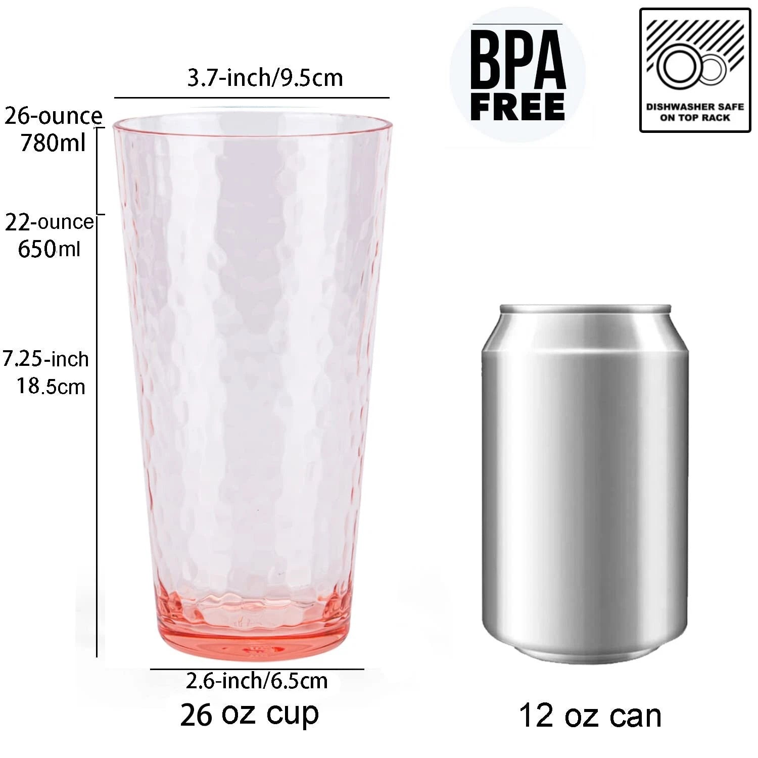 Mixed Drinkware 26-ounce Plastic Tumbler Acrylic Water Glasses, set of 6 Cora... | eBay