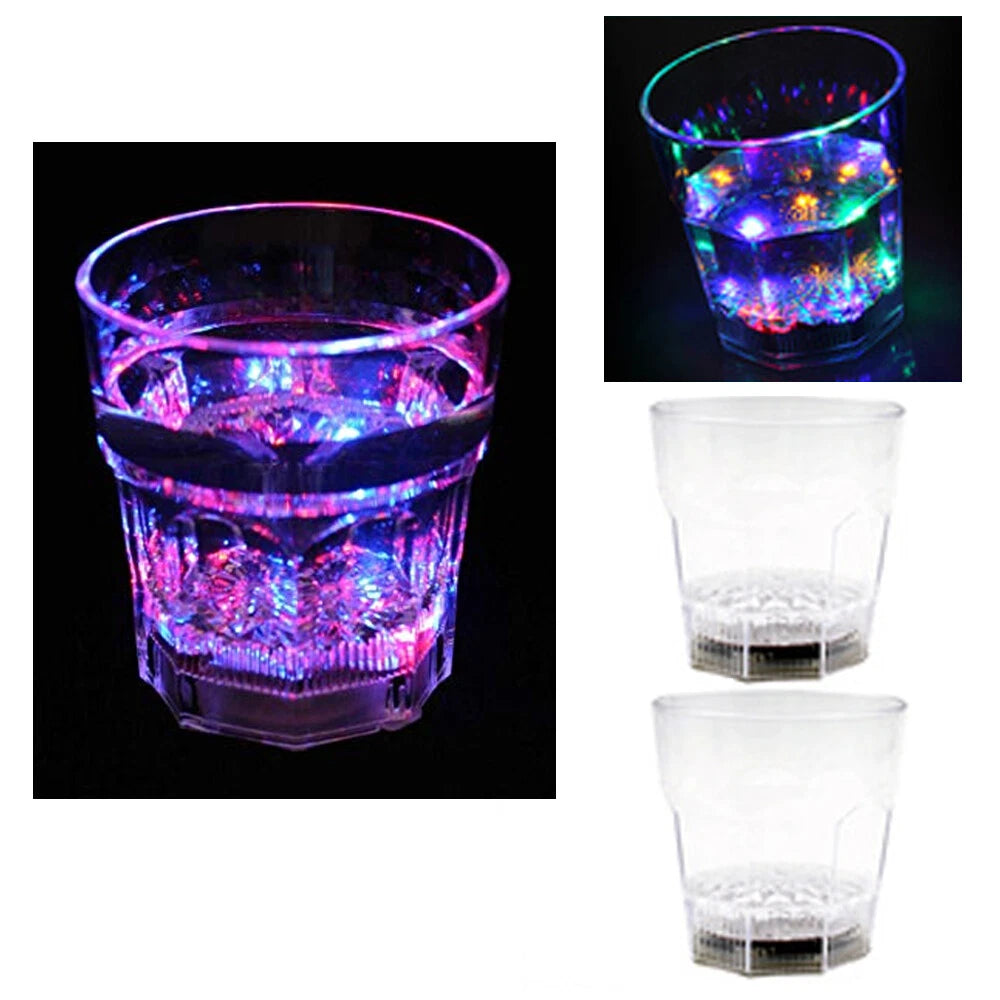 Liquid Activated Multicolor LED Glasses Fun Light Up Drinking Tumblers 6oz 4pc | eBay