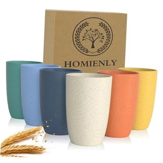 Drinking Glasses Premium Wheat Straw Unbreakable Cups - Set of 6 Alternative | eBay