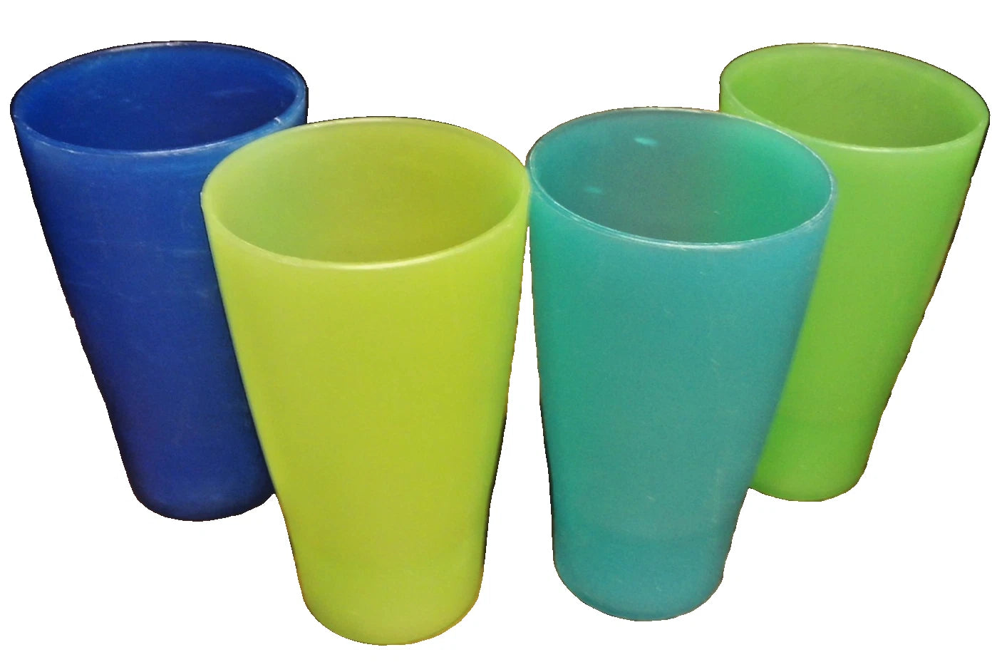 4pc Large Plastic Tumblers-Green-Blue-Teal-Shatterproof Drink Glasses READ 187 | eBay