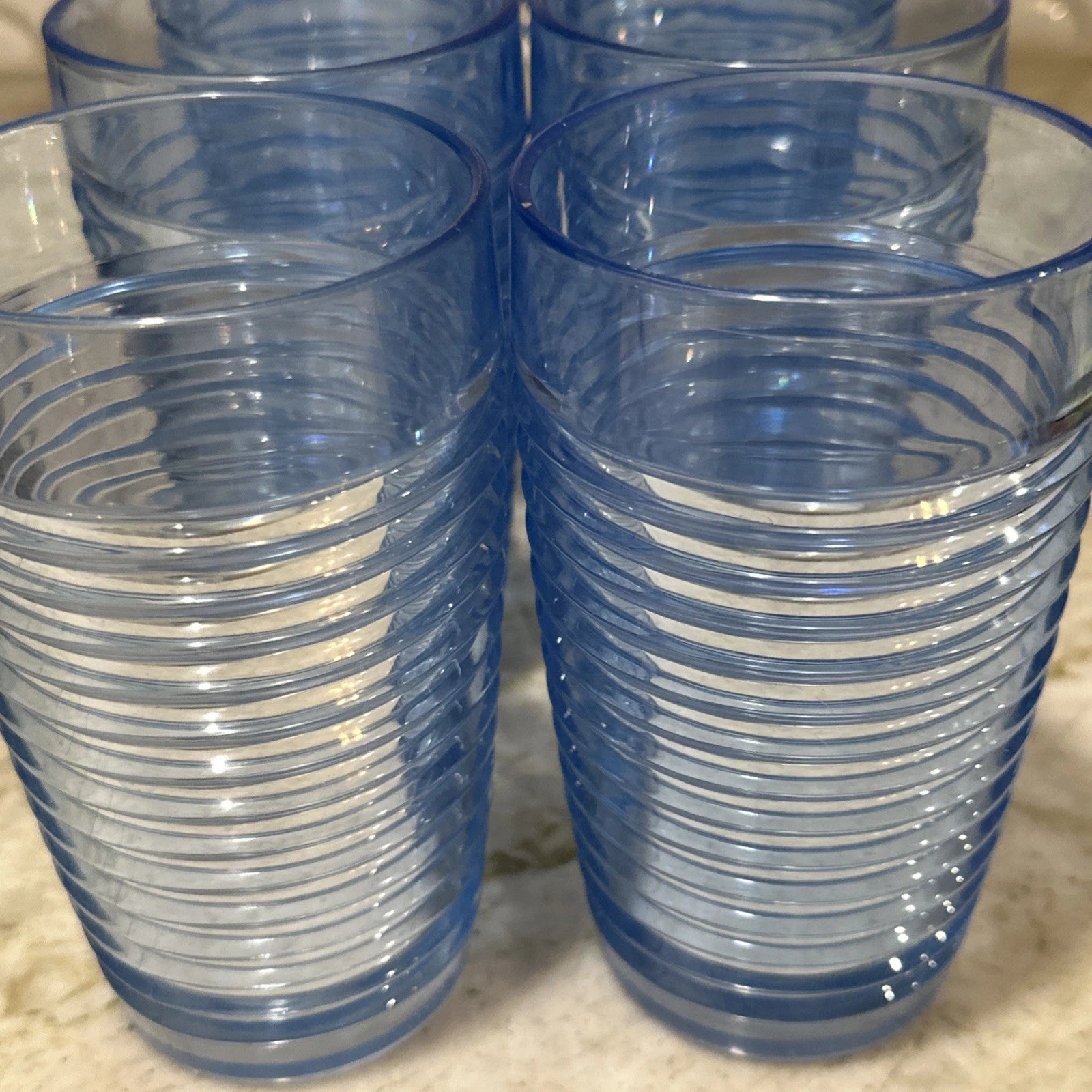 Set Of 6 Vintage Majestic Beehive Ribbed Plastic Tumblers Blue 90s - Made In USA | eBay