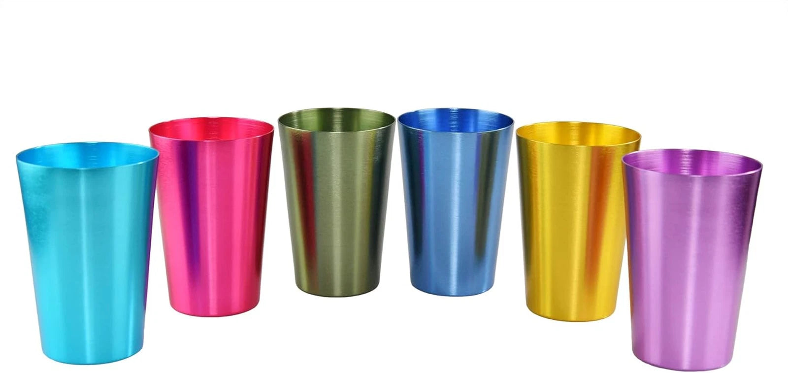 Colorful Aluminum Drinking Cups Set of 6, Colored Metal Tumblers, Shatter | eBay