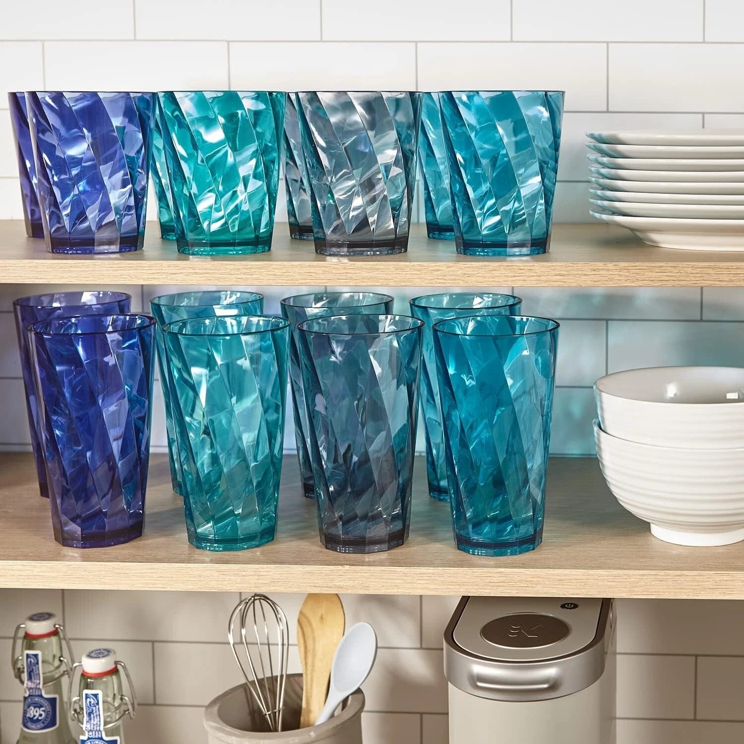Optix Plastic Reusable Drinking Glasses Set of 16 14oz Rocks & 20oz Water Cup... | eBay