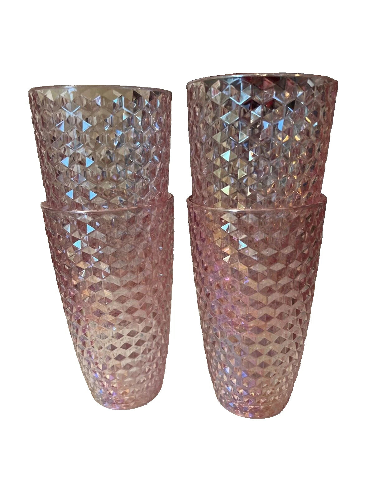 Pink Iridescent Acrylic Drinking Tumbler Set Of 4 NEW | eBay