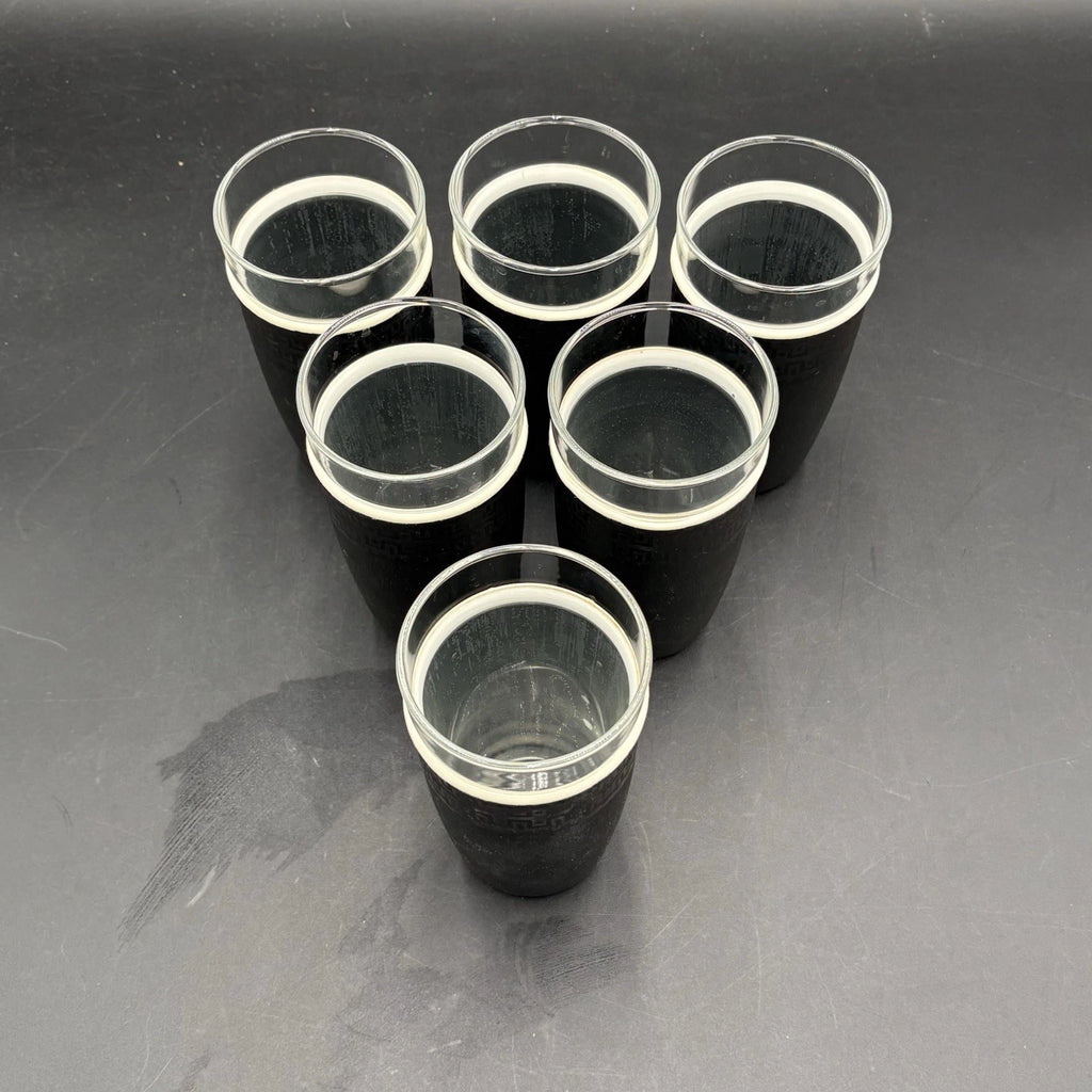 Vtg MCM Nile Cryst-O-Thermo Black Drink Glass Plastic Tumbler Cups Set Of 6 | eBay