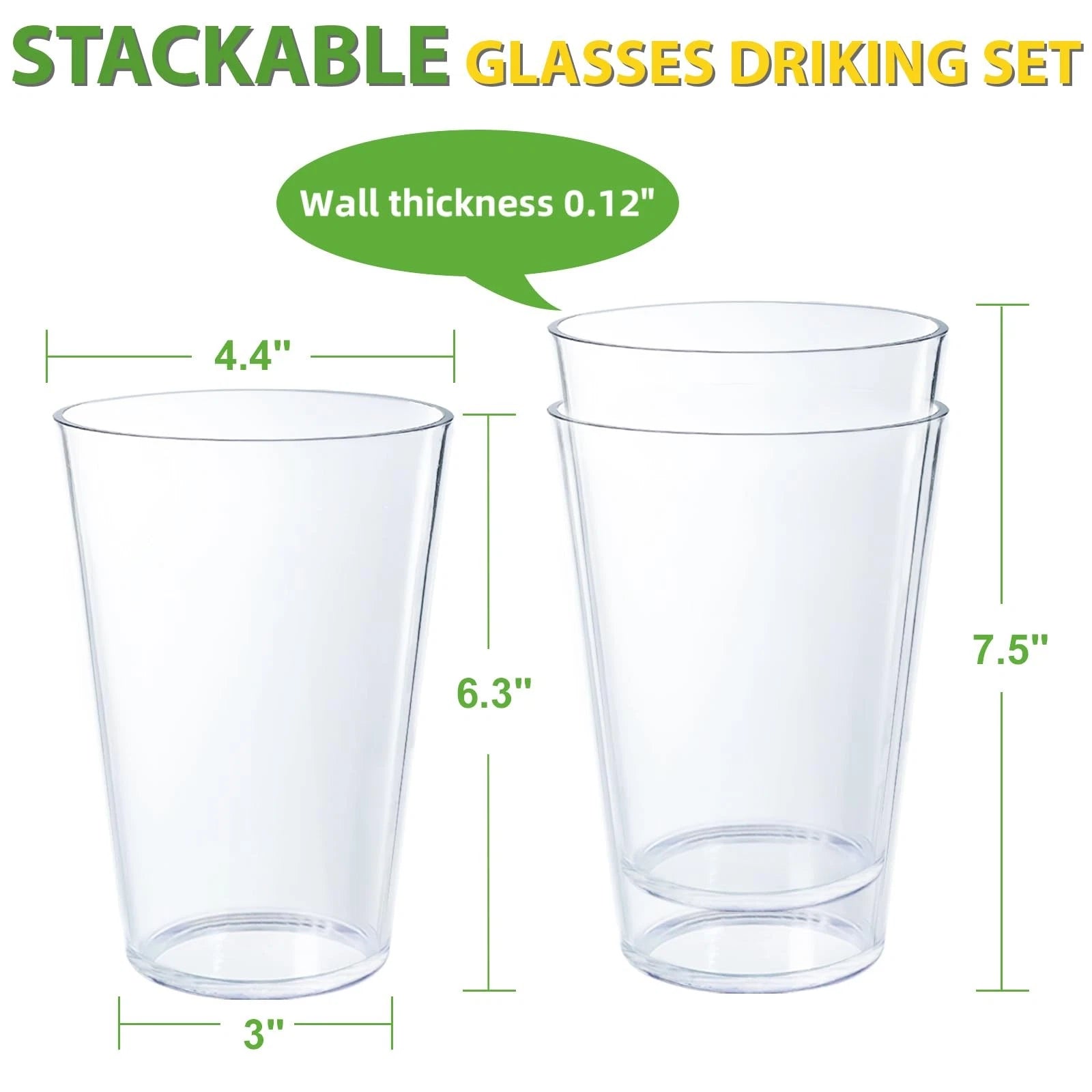 32 OZ Large Plastic Cups Reusable，Shatterproof Drinking Glasses, Stackable Gl... | eBay