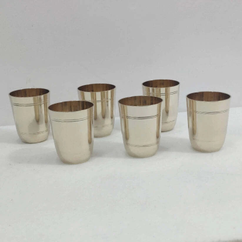 Kansa Glass Set of 6 Ayurvedic Tumblers Non-Toxic Drinkware for Water &Juices | eBay