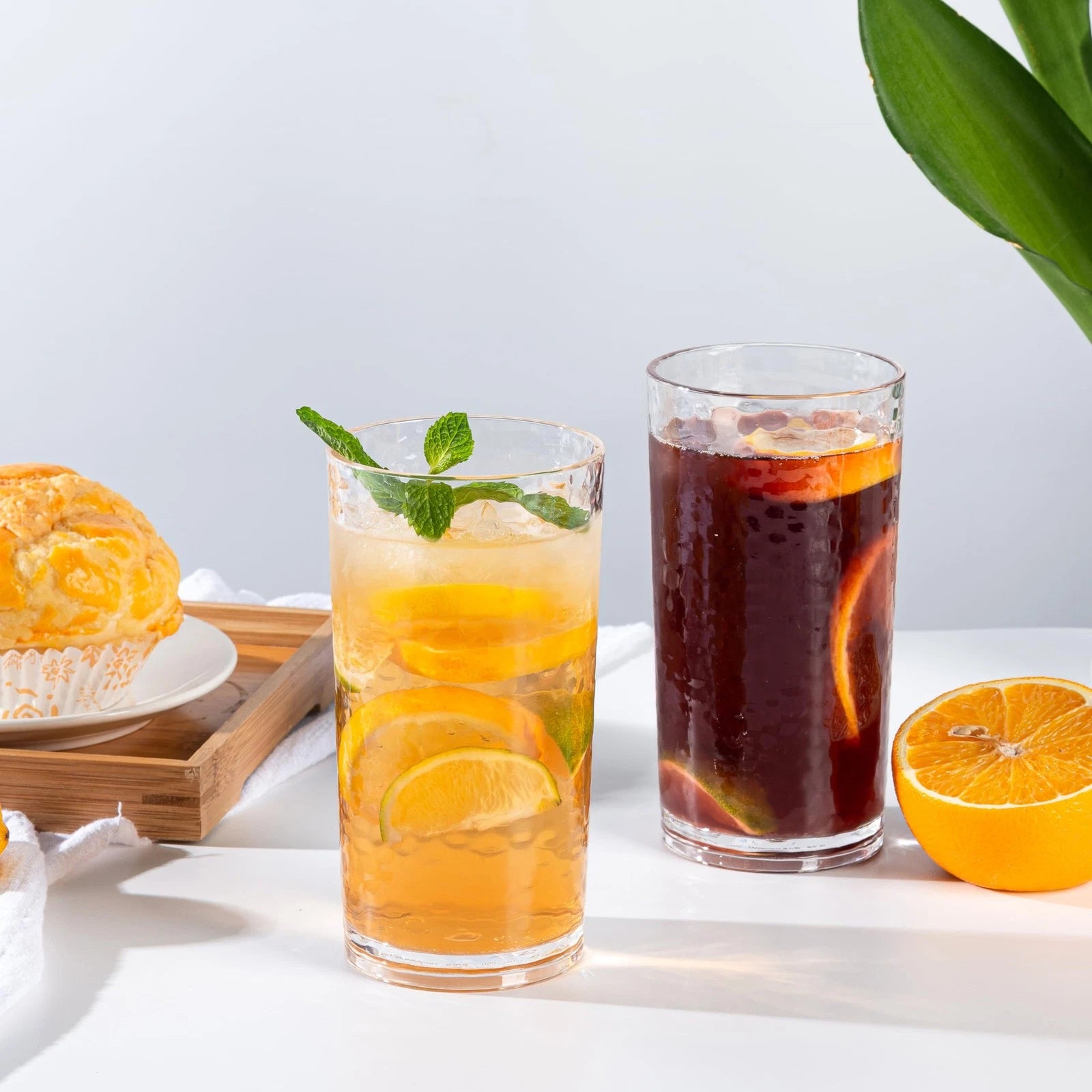20-ounce Acrylic Glasses Plastic Tumbler, set of 6 Clear - Hammered Style, Di... | eBay